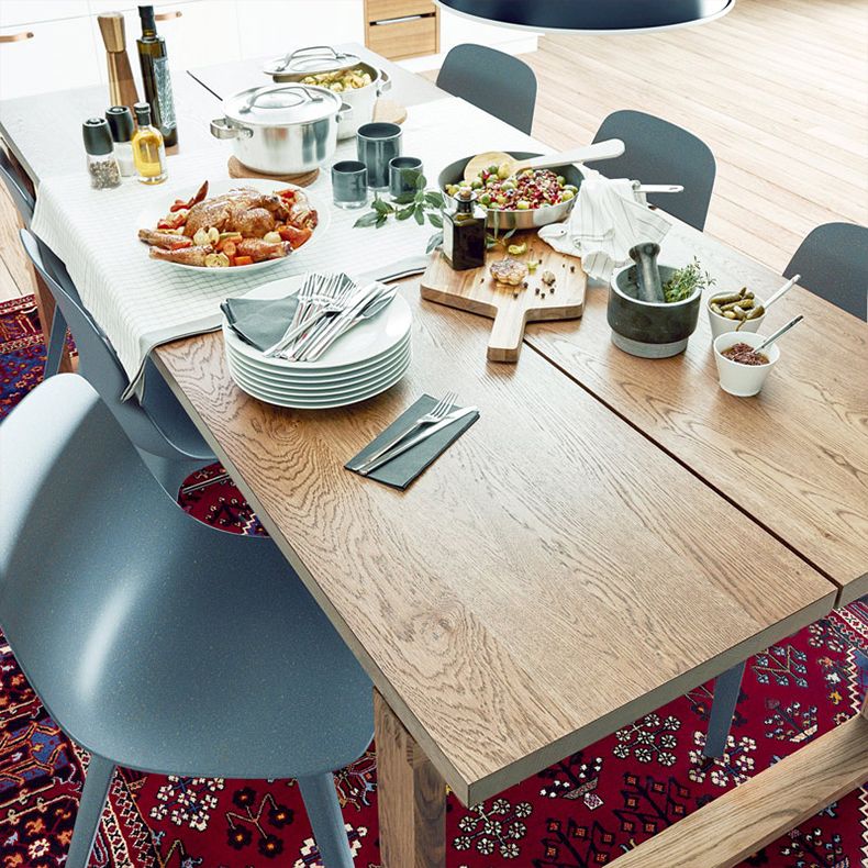 Rectangle Modern Dining Table Ash Solid Wood Table with Double Pedestal Base Clearhalo ' dining_table' 'Dining Tables & Seating' 'Dining Tables' 'furn' 'furn_dining_table' 'Furniture' 'furniture_dining_table' 'Kitchen & Dining Furniture' 'kitchen&dining_furn' 'kitchen' 'kitchen_dining_table' 1200x1200_a9f284c1-87fc-4696-9228-e497e7c0459d