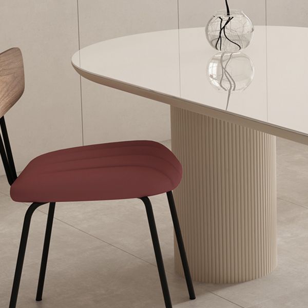 Metal and Slate Table Contemporary Home Wood Legs Dining Table