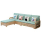 Nordic Settee Cushions Sectional Square Arm Fabric Seating for Living Room