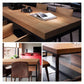 Industrial Solid Wood Dining Table Rectangle Table in Brown with Trestle Base Clearhalo ' dining_table' 'Dining Tables & Seating' 'Dining Tables' 'furn' 'furn_dining_table' 'Furniture' 'furniture_dining_table' 'Kitchen & Dining Furniture' 'kitchen&dining_furn' 'kitchen' 'kitchen_dining_table' 1200x1200_a9f4bc4a-dd11-4400-9992-92ab64240b30