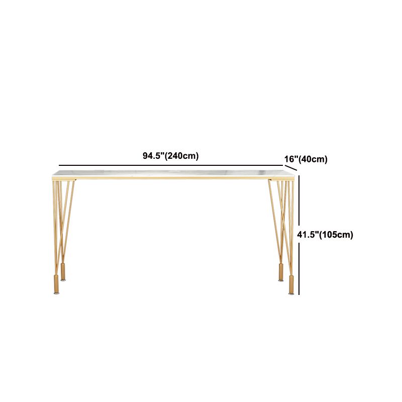 Indoor Rectangle Cocktail Bar Table White Marble and Metal Bistro Bar Table Clearhalo 'Bar Furniture' 'Bar Tables' 'bar_tables' 'furn' 'furn_bar_tables' 'Furniture' 'Kitchen & Dining Furniture' 1200x1200_a9f51dda-15a8-4d16-b84b-8c4449351f24