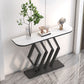 Stone Half Moon Console Table 31.5 "Mesa de acento de 1 estante de altura para Hall