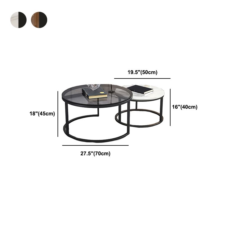 Rahmen-Basis-Design, runder Glas-/Kunsttisch, Couchtisch mit Metallbasis