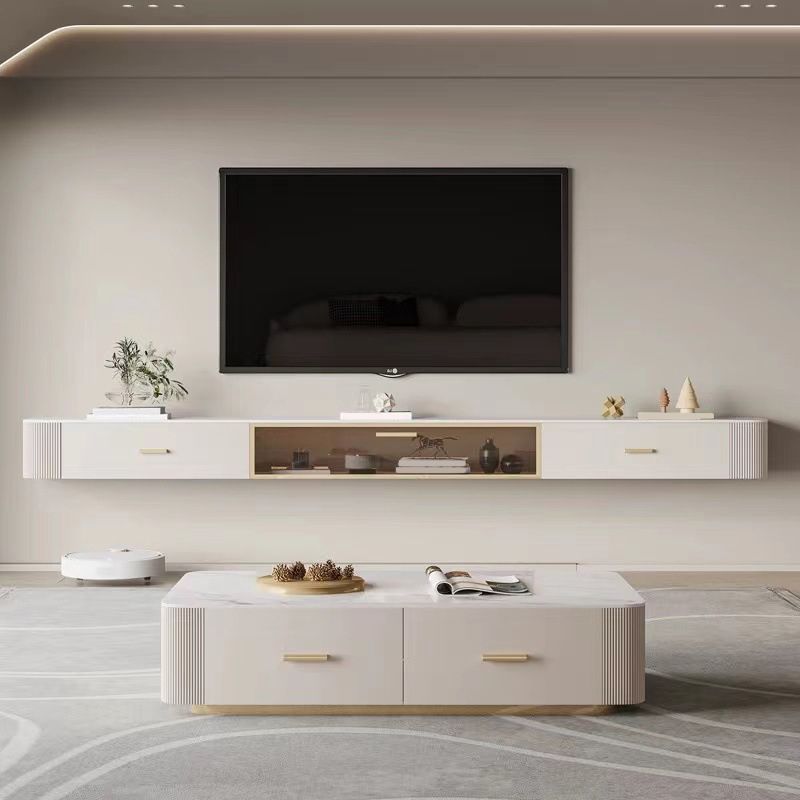 Modern Wall Mount TV Stand 2 Drawers Wooden TV Console for Living Room Clearhalo 'furn' 'furn_tv_stands_entertainment_centers' 'Furniture' 'Living Room Furniture' 'TV Stands & Entertainment Centers' 'TV Stands & Media Storage Furniture' 'tv_stands_entertainment_centers' 1200x1200_a9f8cd22-3ae3-422b-a222-43a7e3ef185f