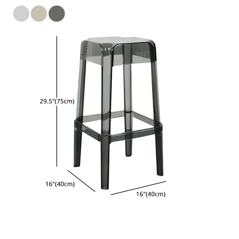 Modern Backless Plastic Bar Stool Footrest Square Stack-able Indoor Stool Clearhalo 'Bar Furniture' 'Bar Stools' 'bar_stools' 'furn' 'furn_bar_stools' 'furniture_bar_stools' 'Kitchen & Dining Furniture' 'kitchen&dining_furn' 'kitchen' 'kitchen_furn' Furniture' 1200x1200_a9f8f589-4e84-4587-a25e-72f2a11447a9