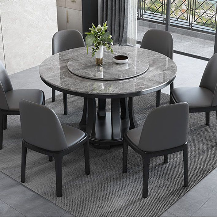 Rubberwood massief houten eettafel op voetstuk Converteerbare eettafel