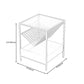 21.6" Tall Metal Frame End Table Glass Square Top Side Table with Shelf