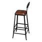 Contemporary Upholstered Dining Stool Armless Bar Stool with Black Base