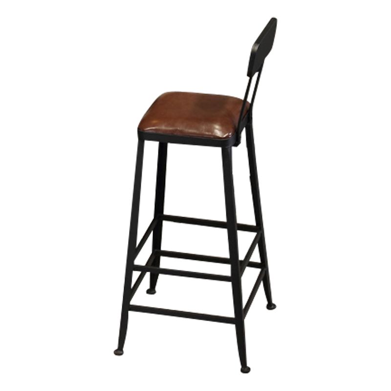 Contemporary Upholstered Dining Stool Armless Bar Stool with Black Base