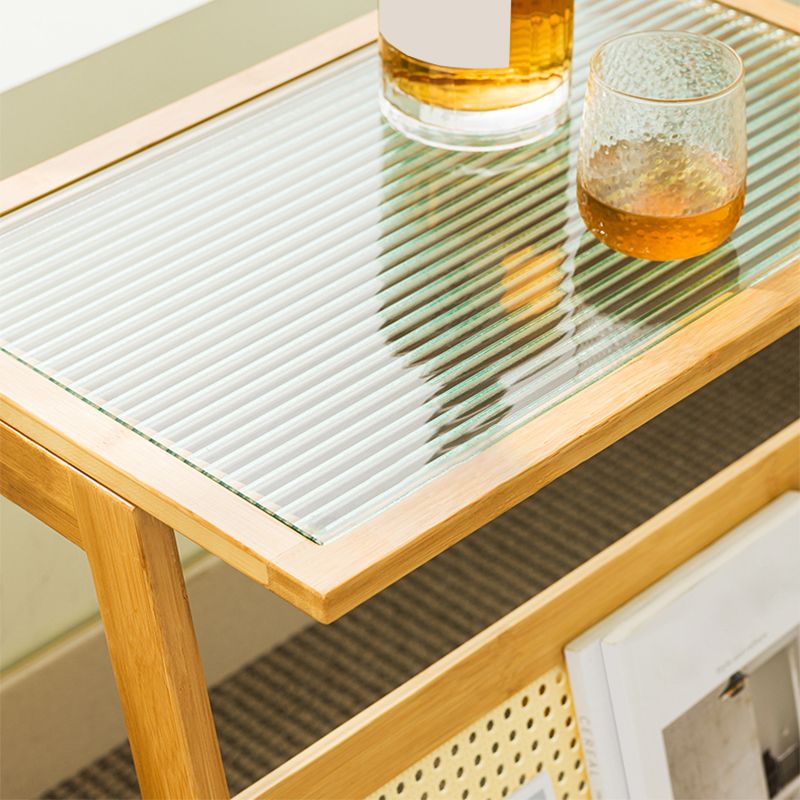 Rustic Rectangular Side Table Abstract 21.65 inch Wide End Table