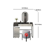 Temperierte Glas Arbeitsplatte Schwarz/Weiß -Basis mit 4 Schubladenkommoden