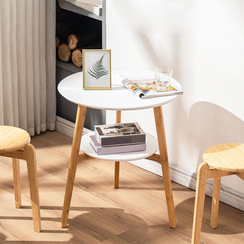 Tavolino contemporaneo a 3 gambe con tavolino a doppio livello