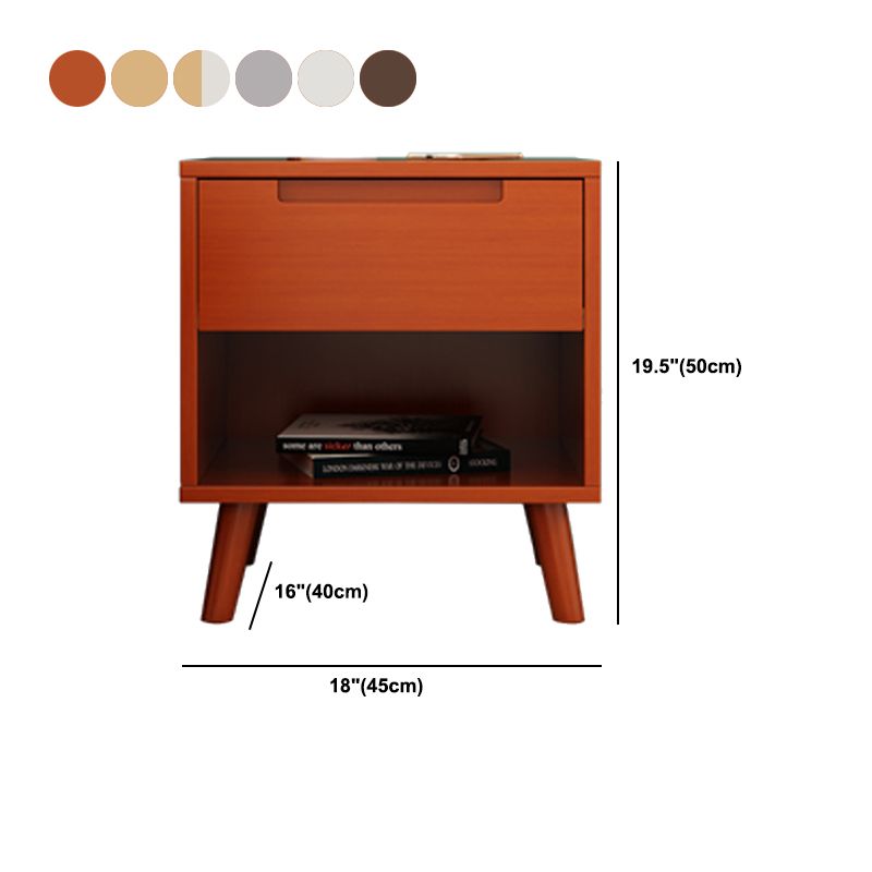 Wooden Bedside Cabinet Modern Minimalist Open Bedside Table with Legs Clearhalo 'Bedroom Furniture' 'furn' 'furn_night_stand' 'Furniture' 'night_stand' 'Nightstands' 1200x1200_a9fdb0fd-9917-403a-990a-ae231cab3245