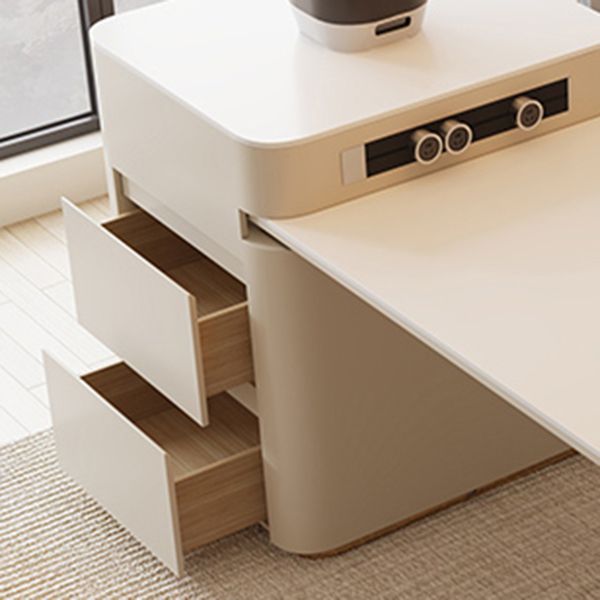 Modern Free Form Dining Table Stone Top Dinette Table with Storage Clearhalo 'Dining Tables & Seating' 'Dining Tables' 'dining_table' 'furn' 'furn_dining_table' 'Furniture' 'Kitchen & Dining Furniture' 1200x1200_a9fe9b0d-d216-4d66-a283-74f6bb646f7b