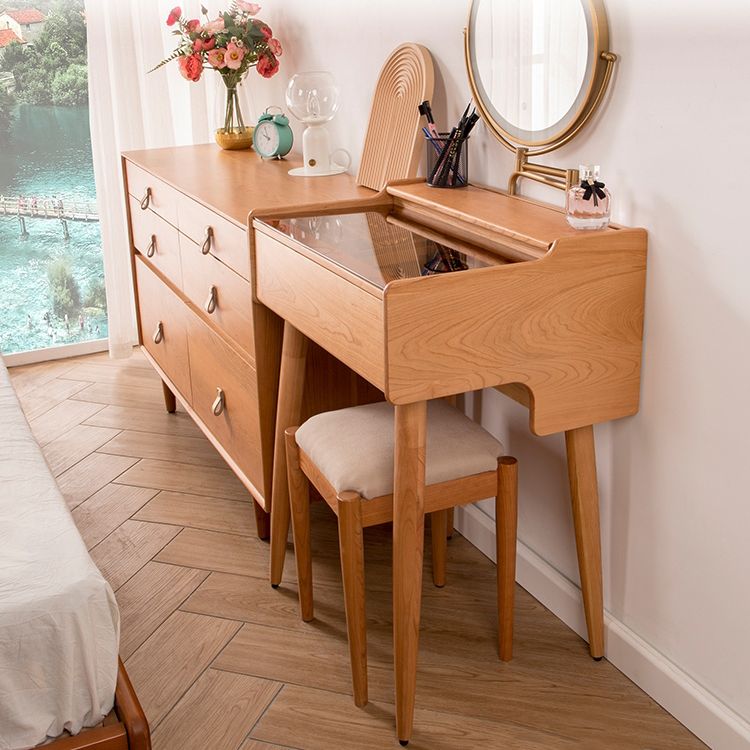 Modern Mirrored Glass Drawers Make-up Vanity with Storage for Bedroom Clearhalo 'Bedroom Furniture' 'furn' 'furn_makeup_vanities' 'Furniture' 'Makeup Vanities' 'makeup_vanities' 1200x1200_a9fef97e-79f7-4457-a949-245e1300382a