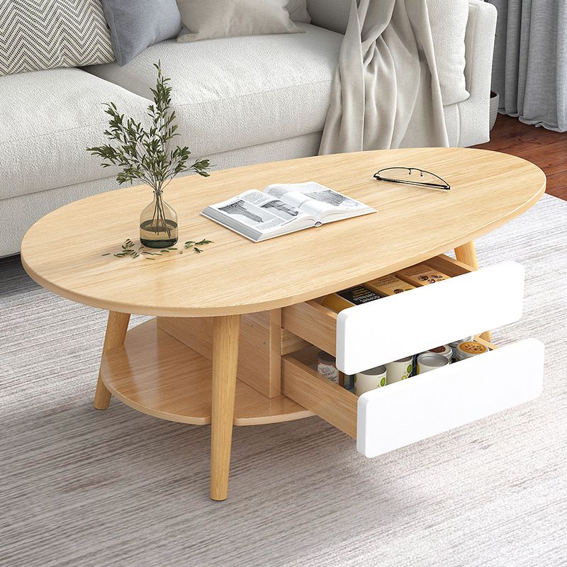 Modern Coffee Table Wooden 3 Legs Cocktail Table with Drawer Clearhalo 'Coffee & Accent Tables' 'Coffee Tables' 'coffee_tables' 'furn' 'furn_coffee_tables' 'Furniture' 'furniture_coffee_tables' 'Living Room Furniture' 1200x1200_aa00342c-aa00-47f9-8960-41cd6f8bf96d