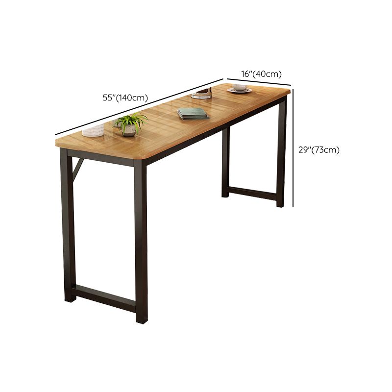 Contemporary Pub Table with Metal Frame Matte Finish Faux Wood Top Bar Table Clearhalo 'Bar Furniture' 'Bar Tables' 'bar_tables' 'furn' 'furn_bar_tables' 'Furniture' 'Kitchen & Dining Furniture' 1200x1200_aa00e292-53fe-48d2-ab03-108741e516ad