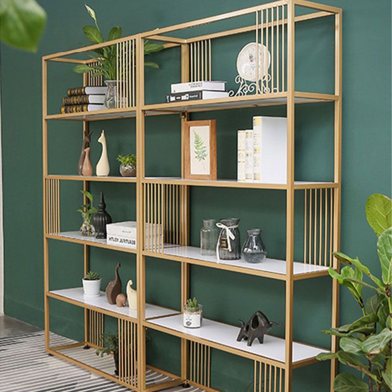 Modern Metal and Wooden Book Shelf Open Home Shelf Bookcase with Shelves Clearhalo 'Bookcases' 'furn' 'furn_bookcases' 'Furniture' 'Office Furniture' 1200x1200_aa01f35b-b7e0-4b29-892f-ce24375791e4