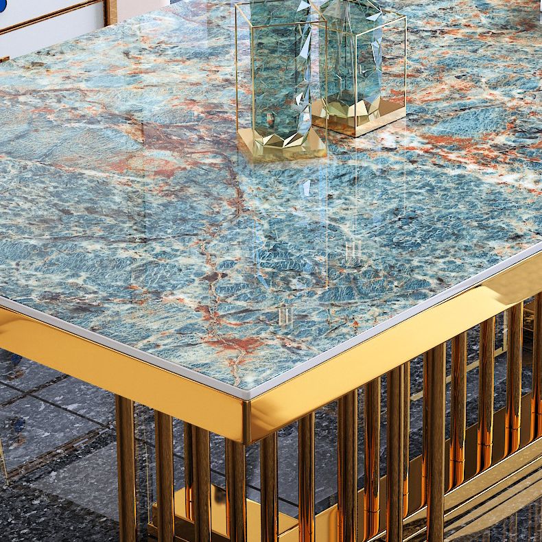 Luxury Sintered Stone Top Dining Table in Blue Rectangle Table with Gold Metal Pedestal Clearhalo ' dining_table' 'Dining Tables & Seating' 'Dining Tables' 'furn' 'furn_dining_table' 'Furniture' 'furniture_dining_table' 'Kitchen & Dining Furniture' 'kitchen&dining_furn' 'kitchen' 'kitchen_dining_table' 1200x1200_aa022839-fc75-4c54-9fef-11dccc8180b2