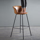 Modern Bucket Low Back Counter Chair Faux Leather Counter Bar Stool for Dining Room