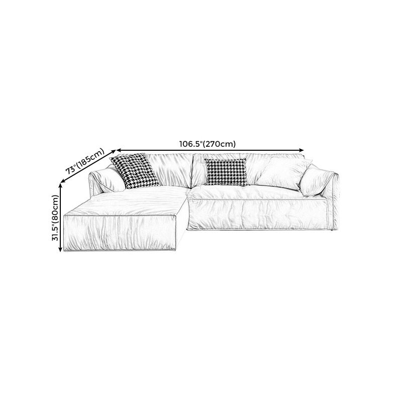Pillow Top Arm Sectionals 31.5"High Tight Back Sofa with Chaise,White Clearhalo 'furn' 'furn_sectionals' 'Furniture' 'furniture_sectionals' 'Living Room Furniture' 'Sectionals' 1200x1200_aa036ac7-0f82-42c8-a295-837bdcc8c21c