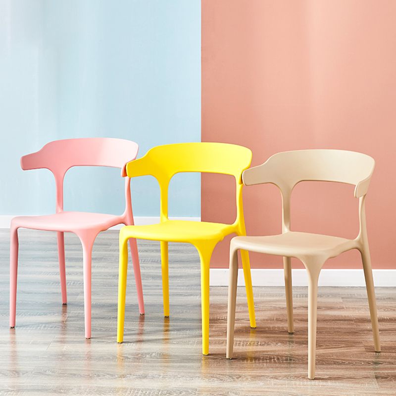 Scandinavian Plastic Kitchen Dining Room Armchair Open Back Chair Clearhalo ' kitchen&dining_furn' 'Dining Chairs' 'Dining Tables & Seating' 'dining_chair' 'Furniture' 'furniture_dining_chair' 'Kitchen & Dining Furniture' 'kitchen' 1200x1200_aa0467ba-dd95-4a57-9a53-27cc1ab5ecd0