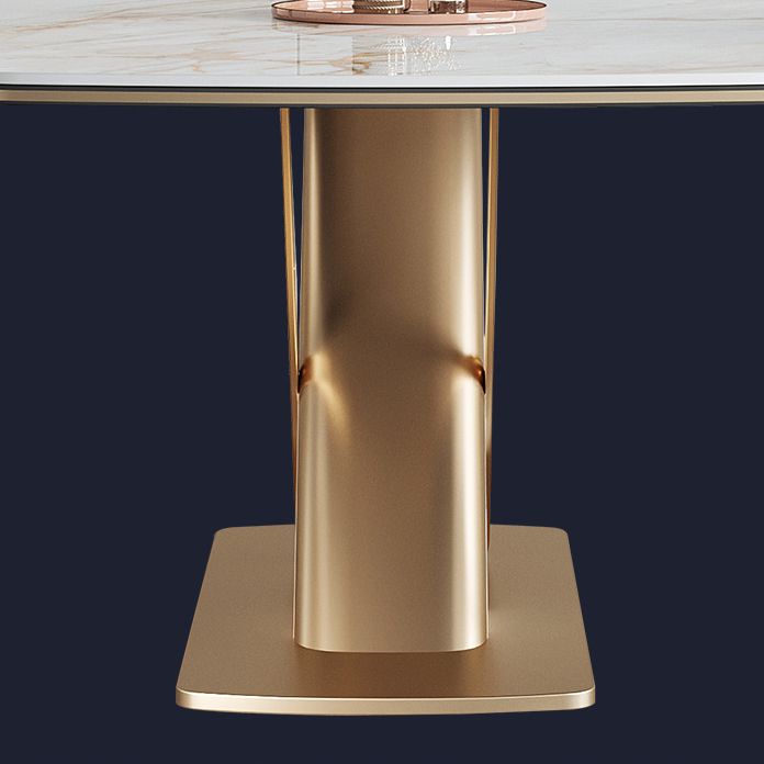 Luxury Sintered Stone Top Dining Set Rectangle 1/2/5/6/7 Pieces Kitchen Table with Chairs Clearhalo 'Dining Room Sets' 'Dining Tables & Seating' 'dining_room_set' 'furn' 'furn_dining_room_set' 'Furniture' 'furniture_dining_room_set' 'Kitchen & Dining Furniture' 1200x1200_aa08389c-d47e-4241-b9c7-b8504652be2f