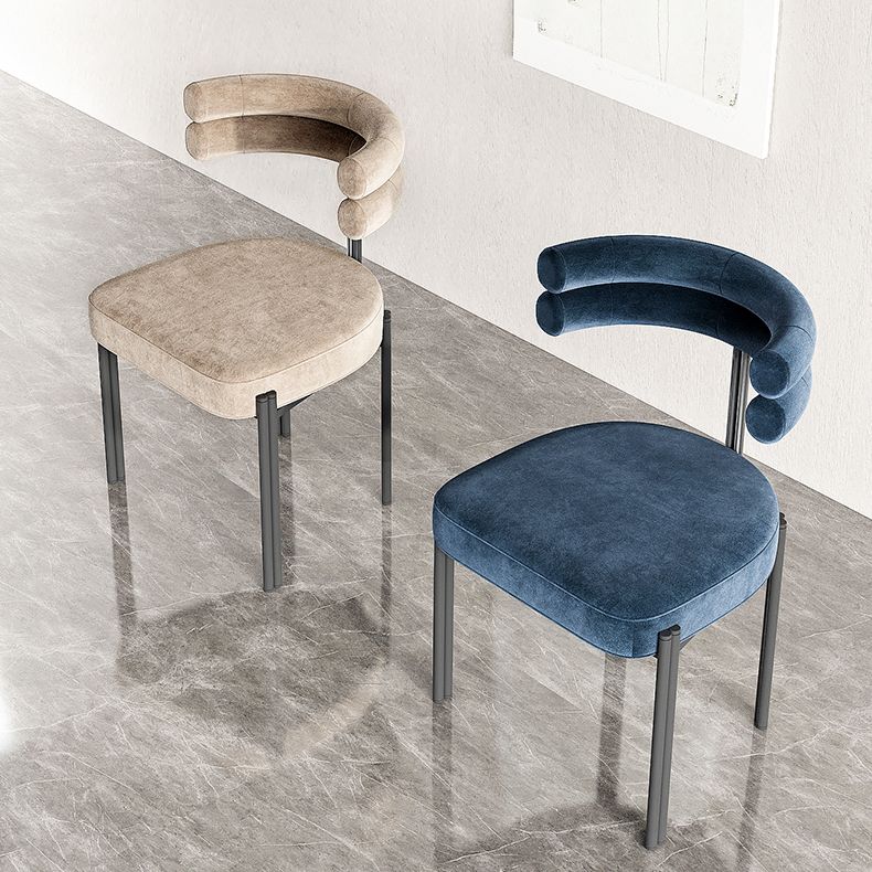 Contemporary Metal Armless Dining Chair Open Back Dining Side Chair for Home Use Clearhalo ' kitchen&dining_furn' 'Dining Chairs' 'Dining Tables & Seating' 'dining_chair' 'furn' 'furn_dining_chair' 'Furniture' 'furniture_dining_chair' 'Kitchen & Dining Furniture' 'kitchen' 1200x1200_aa08da04-c33e-4c2c-af6c-765693097cfd