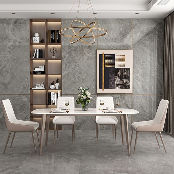 Metal Contemporary Rectangular Dining Table Sintered Stone Table with 4 Legs Clearhalo ' dining_table' 'Dining Tables & Seating' 'Dining Tables' 'furn' 'furn_dining_table' 'Furniture' 'furniture_dining_table' 'Kitchen & Dining Furniture' 'kitchen&dining_furn' 'kitchen' 'kitchen_dining_table' 1200x1200_aa09261e-556b-4094-9f05-168a625e78b9