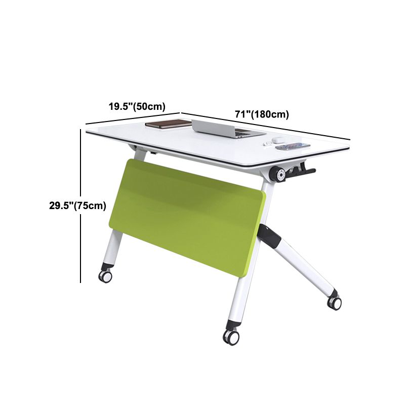 Escritorio de oficina plegable moderno con ruedas de madera fabricada con escritorio rectangular