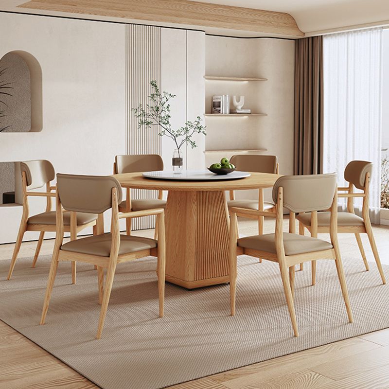 Ronde eettafel ingesteld 1/5/7/9 pc's Ash vaste houten eettafel en armstoelen