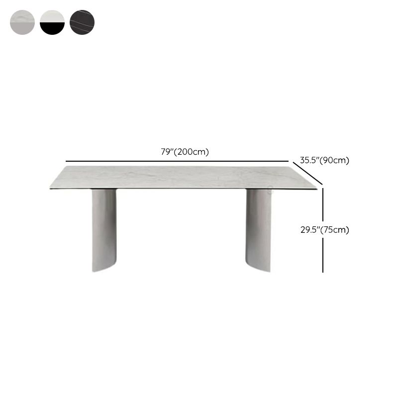 Industrial Dinner Table Stone Rectangle Dining Site Table for Home Clearhalo 'Dining Tables & Seating' 'Dining Tables' 'dining_table' 'furn' 'furn_dining_table' 'Furniture' 'Kitchen & Dining Furniture' 1200x1200_aa0d2be7-cb18-4922-8915-89a144518119
