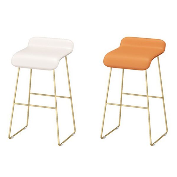 Faux Leather Bar Stool Modern Bar Height Armless Stool with Gold Base Clearhalo 'Bar Furniture' 'Bar Stools' 'bar_stools' 'furn' 'furn_bar_stools' 'Furniture' 'Kitchen & Dining Furniture' 1200x1200_aa0eddc8-0331-442a-8551-64ab433af7ae