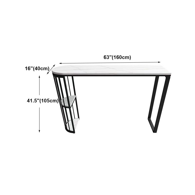 White Glam Style Bar Table in Faux Marble and Iron Top Bar Table Living Room Bar Table Clearhalo 'Bar Furniture' 'Bar Tables' 'bar_tables' 'furn' 'furn_bar_tables' 'Furniture' 'furniture_bar_tables' 'Kitchen & Dining Furniture' 1200x1200_aa0f1424-99b5-45d4-9b47-b8b69301c94a