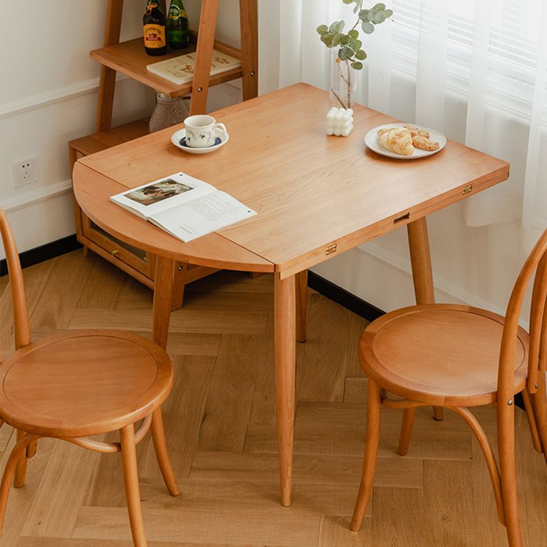 Cherry Wooden Round Table Extendable 4 Legs Square Dining Table in Nature Clearhalo ' dining_table' 'Dining Tables & Seating' 'Dining Tables' 'furn' 'furn_dining_table' 'Furniture' 'furniture_dining_table' 'Kitchen & Dining Furniture' 'kitchen&dining_furn' 'kitchen' 'kitchen_dining_table' 1200x1200_aa0f971e-e804-4106-8a19-fa7b25074d89