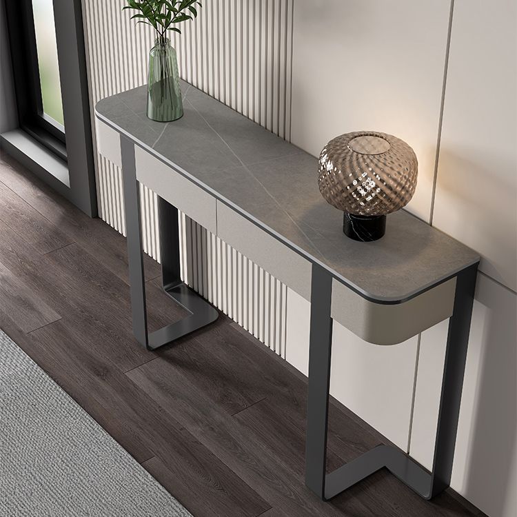 Tavolo da console glam largo 14 pollici tavolo di accento in marmo mela luna