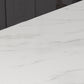 Stone Top Dining Table Set 1/2/5 Pieces Glam Rectangle Dinette Set in White Clearhalo 'Dining Room Sets' 'Dining Tables & Seating' 'dining_room_set' 'furn' 'furn_dining_room_set' 'Furniture' 'Kitchen & Dining Furniture' 1200x1200_aa11f69a-0e06-462a-90d5-7d71c73b475d