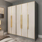 Contemporary Wardrobe Closet with Shelves Engineered Wood Wardrobe Armoire