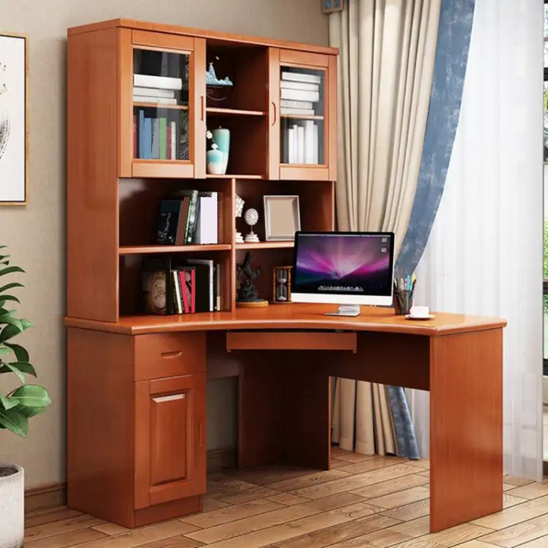 ホームベッドルーム用のモダンオフィスデスクソリッドウッドコンピューターデスク