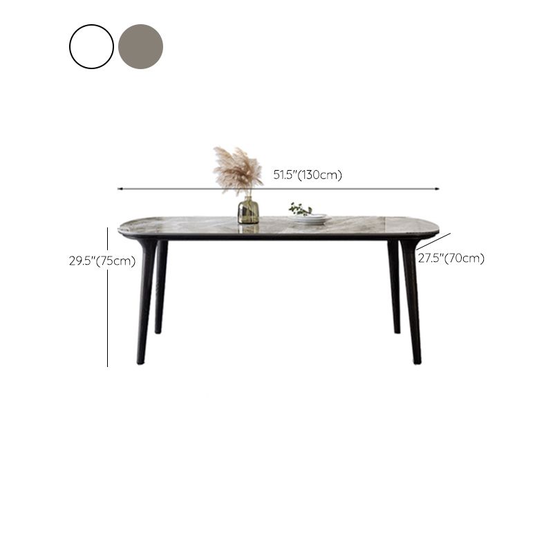 Industrial Sintered Stone Top Dining Table Rectangle Dinette Table with Wooden Base Clearhalo 'Dining Tables & Seating' 'Dining Tables' 'dining_table' 'furn' 'furn_dining_table' 'Furniture' 'Kitchen & Dining Furniture' 1200x1200_aa159cd0-9e9a-4a43-8ae7-14f715bc9ba6