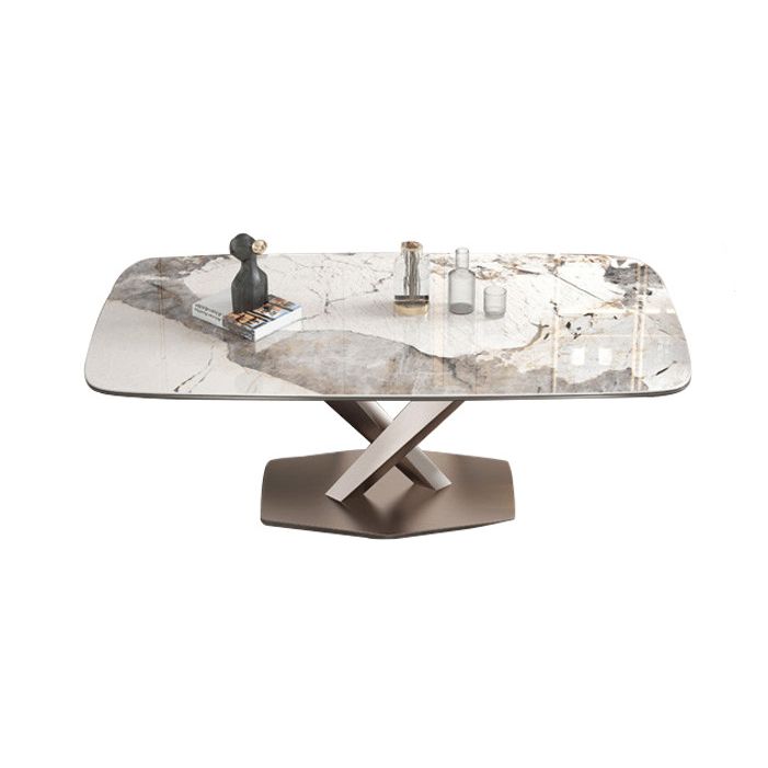 Modern Sintered Stone Dining Room Set with Rectangle Table and Metal Base Home Dining Set Clearhalo 'Dining Room Sets' 'Dining Tables & Seating' 'dining_room_set' 'furn' 'furn_dining_room_set' 'Furniture' 'furniture_dining_room_set' 'Kitchen & Dining Furniture' 'kitchen&dining_furn' 'kitchen' 1200x1200_aa16667b-af26-4e0a-8f0e-6a75b773e05a