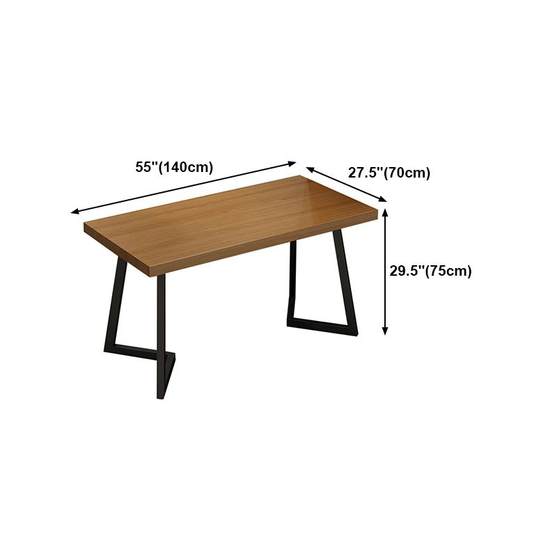 Industrial Wooden Dining Table Double Pedestal Dining Table for Restaurant Clearhalo 'Dining Tables & Seating' 'Dining Tables' 'dining_table' 'furn' 'furn_dining_table' 'Furniture' 'furniture_dining_table' 'Kitchen & Dining Furniture' 'kitchen' 'kitchen_dining_table' 1200x1200_aa1762bc-88b2-4885-b84f-07626c1f2d4e