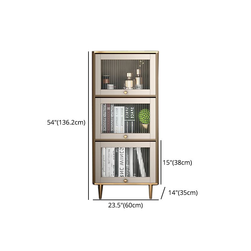 Glam Standard Bookcase Metal Frame Manufactured Wood Bookshelf with Glass Doors Clearhalo 'Bookcases' 'furn' 'furn_bookcases' 'Furniture' 'furniture_bookcases' 'Office Furniture' 1200x1200_aa18945a-e270-44cf-9036-c38b36635742