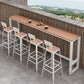 Rectangle Footrest Pub Dining Set 1/4/5 Pieces Outdoor Industrial Bar Pub Table Set Clearhalo 'Bar Furniture' 'furn' 'furn_home_bar_bar_sets' 'Furniture' 'Home Bars & Bar Sets' 'home_bar_bar_sets' 'Kitchen & Dining Furniture' 1200x1200_aa1975f3-e603-4f9a-b152-c3438337db2b