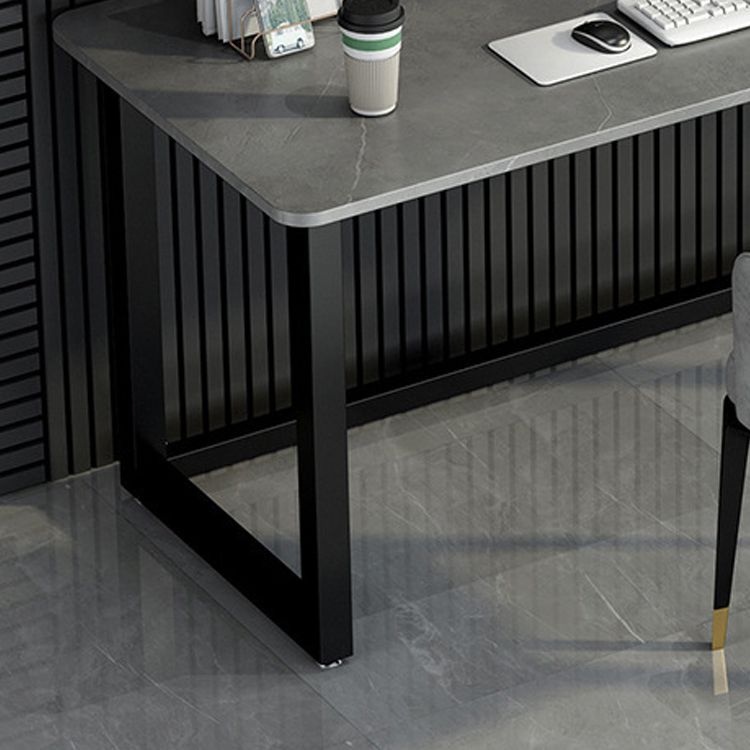 Home Rectangular Computer Desk with H-Shape Metal Legs Office Desk Clearhalo 'furn' 'furn_office_desk' 'Furniture' 'Office Desks' 'Office Furniture' 'office_desk' 1200x1200_aa1a8448-7ea3-4947-bd93-9ea420b6661e