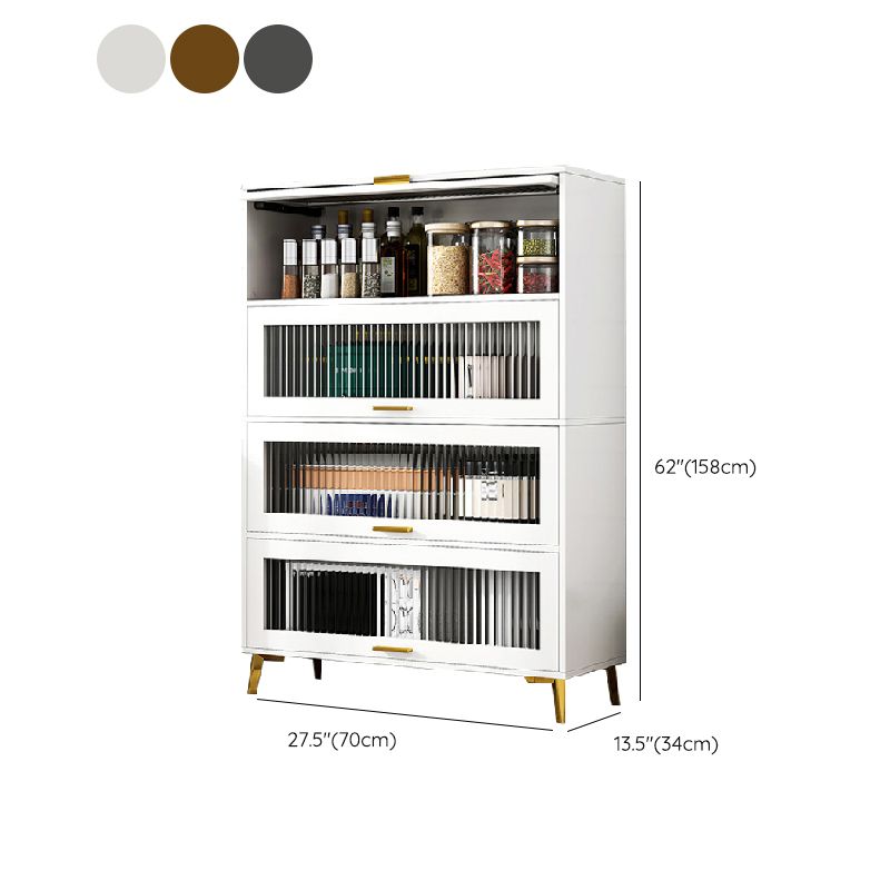 Sideboard della cucina credenza in legno moderno in legno con porta di vetro