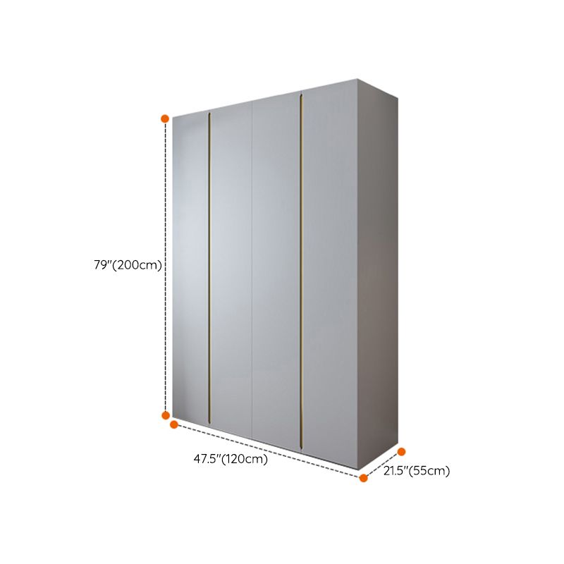 Armadio in legno di colore grigio armadio in stile contemporaneo con porta incernierata