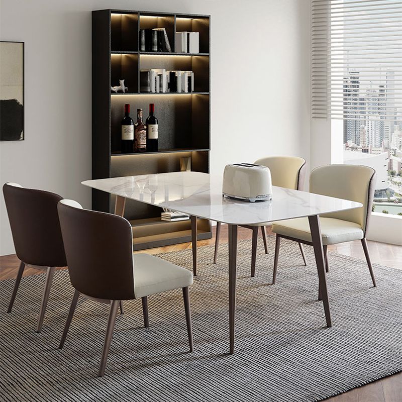 Modern Stone Rectangle Dining Table Home Kitchen Dinner Tripod Base Dining Table Clearhalo ' dining_table' 'Dining Tables & Seating' 'Dining Tables' 'furn' 'furn_dining_table' 'Furniture' 'furniture_dining_table' 'Kitchen & Dining Furniture' 'kitchen&dining_furn' 'kitchen' 'kitchen_dining_table' 1200x1200_aa1e555a-6984-45ef-a6dc-b11a9f0fa86f