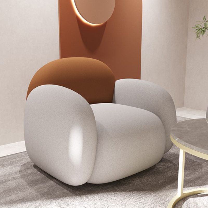 Curved Cushions Sofa Contemporary Faux Leather Seating in White and Orange Clearhalo 'furn' 'furn_sofas' 'Furniture' 'Living Room Furniture' 'Sofa' 'sofas' 1200x1200_aa1e5826-3885-4cb6-b10f-ad9c57d27fb7