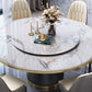 Metal Modern Round Indoor Table Sintered Stone Dining Table for Kitchen and Dining Room Clearhalo ' dining_table' 'Dining Tables & Seating' 'Dining Tables' 'furn' 'furn_dining_table' 'Furniture' 'furniture_dining_table' 'Kitchen & Dining Furniture' 'kitchen&dining_furn' 'kitchen' 'kitchen_dining_table' 1200x1200_aa1e65c5-2660-4317-bcd9-32f830fea964